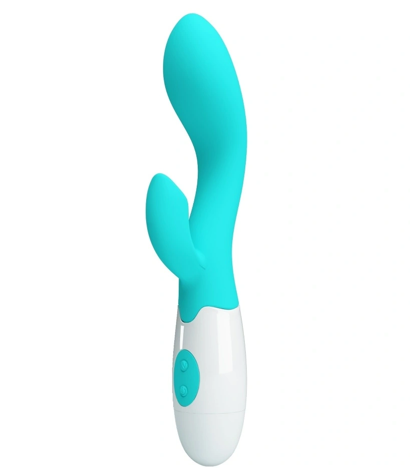 Vibrator Iepuras Brighty 30 Moduri Vibratii, Silicon, Verde/Alb 20 cm, #1, Erotic24.ro
