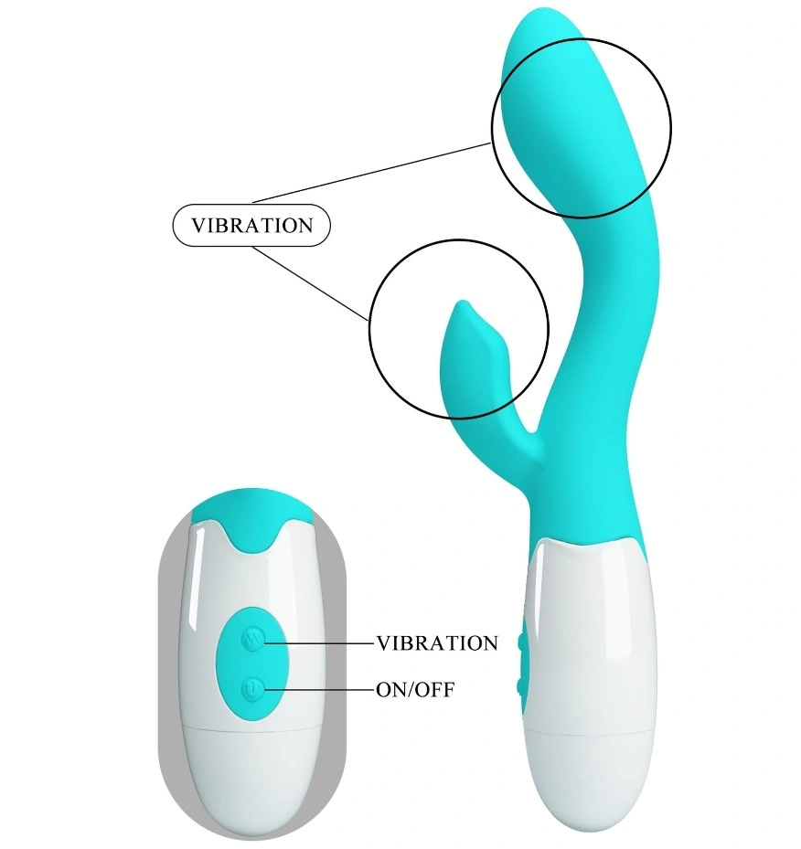 Vibrator Iepuras Brighty 30 Moduri Vibratii, Silicon, Verde/Alb 20 cm, #7, Erotic24.ro