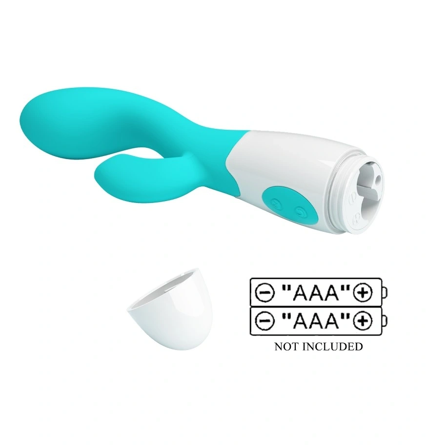 Vibrator Iepuras Brighty 30 Moduri Vibratii, Silicon, Verde/Alb 20 cm, #6, Erotic24.ro