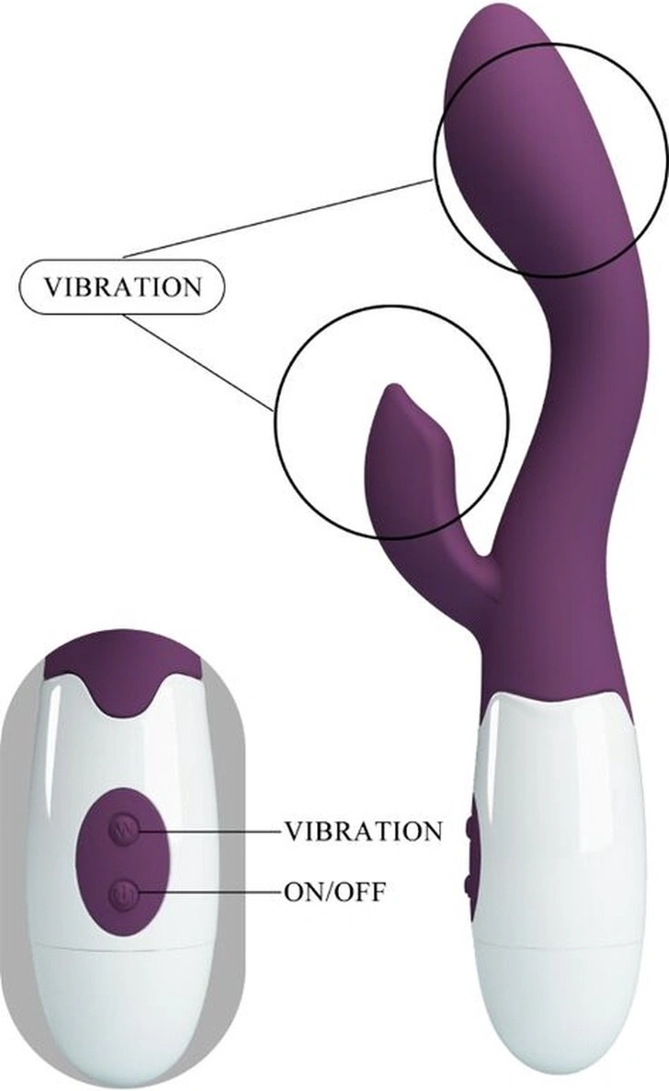 Vibrator Iepuras Brighty, 30 Moduri Vibratii, Silicon, Mov, 20 cm, Nr. 6, Erotic24.ro