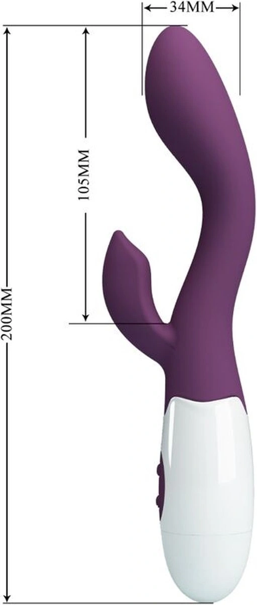 Vibrator Iepuras Brighty, 30 Moduri Vibratii, Silicon, Mov, 20 cm, Nr. 5, Erotic24.ro