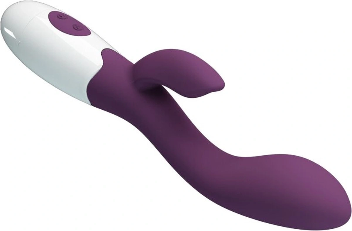 Vibrator Iepuras Brighty, 30 Moduri Vibratii, Silicon, Mov, 20 cm, Nr. 4, Erotic24.ro