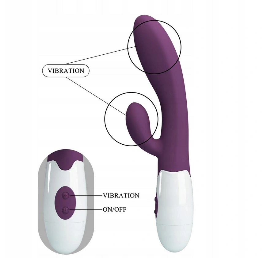 Vibrator Iepuras Alvis, 30 Moduri Vibratii, Silicon, Mov, 20 cm, Nr. 4, Erotic24.ro