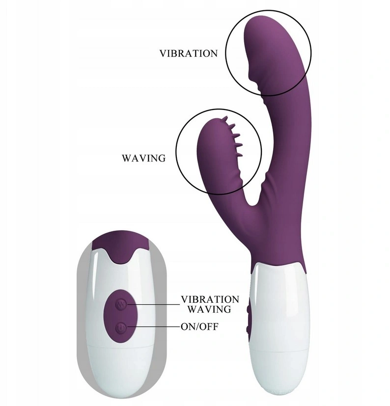Vibrator Iepuras Andre, Vibrating&Tickling, Silicon, Violet, 20 cm, #4, Erotic24.ro