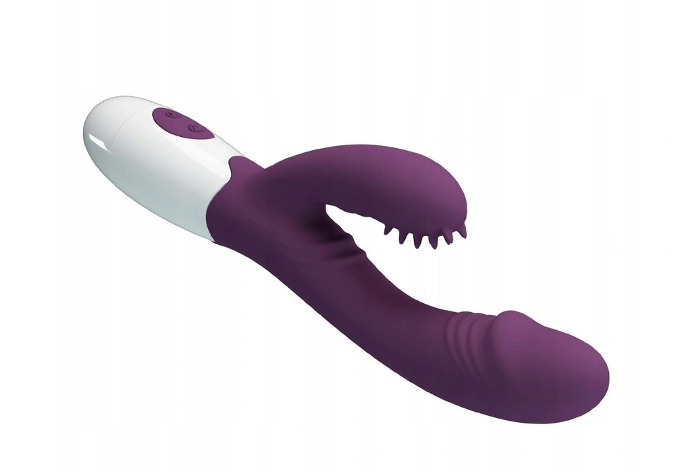 Vibrator Iepuras Andre, Vibrating&Tickling, Silicon, Violet, 20 cm, #3, Erotic24.ro