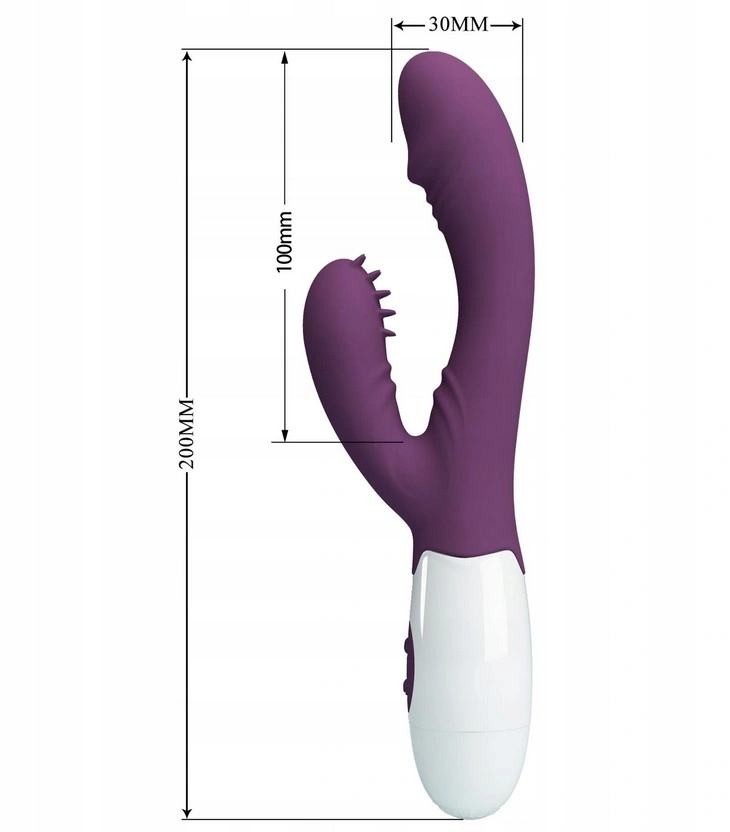Vibrator Iepuras Andre, Vibrating&Tickling, Silicon, Violet, 20 cm, #6, Erotic24.ro