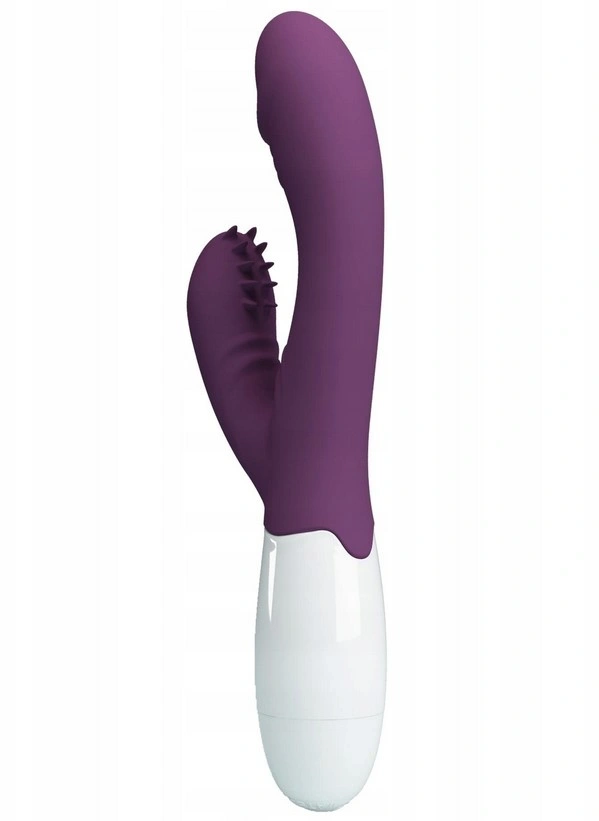 Vibrator Iepuras Andre, Vibrating&Tickling, Silicon, Violet, 20 cm, #2, Erotic24.ro