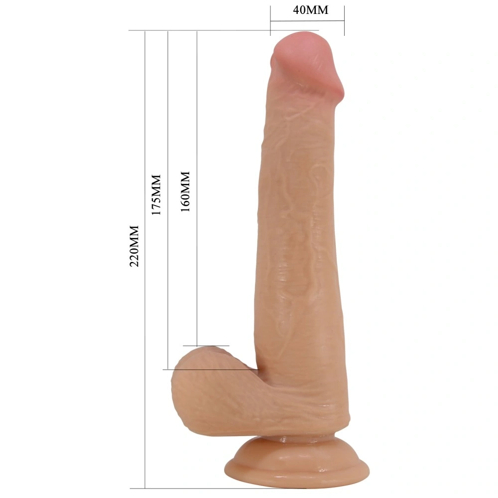 Dildo Pretty Love Tallen, TPR Sliding, Natural, 22 cm, Nr. 4, Erotic24.ro