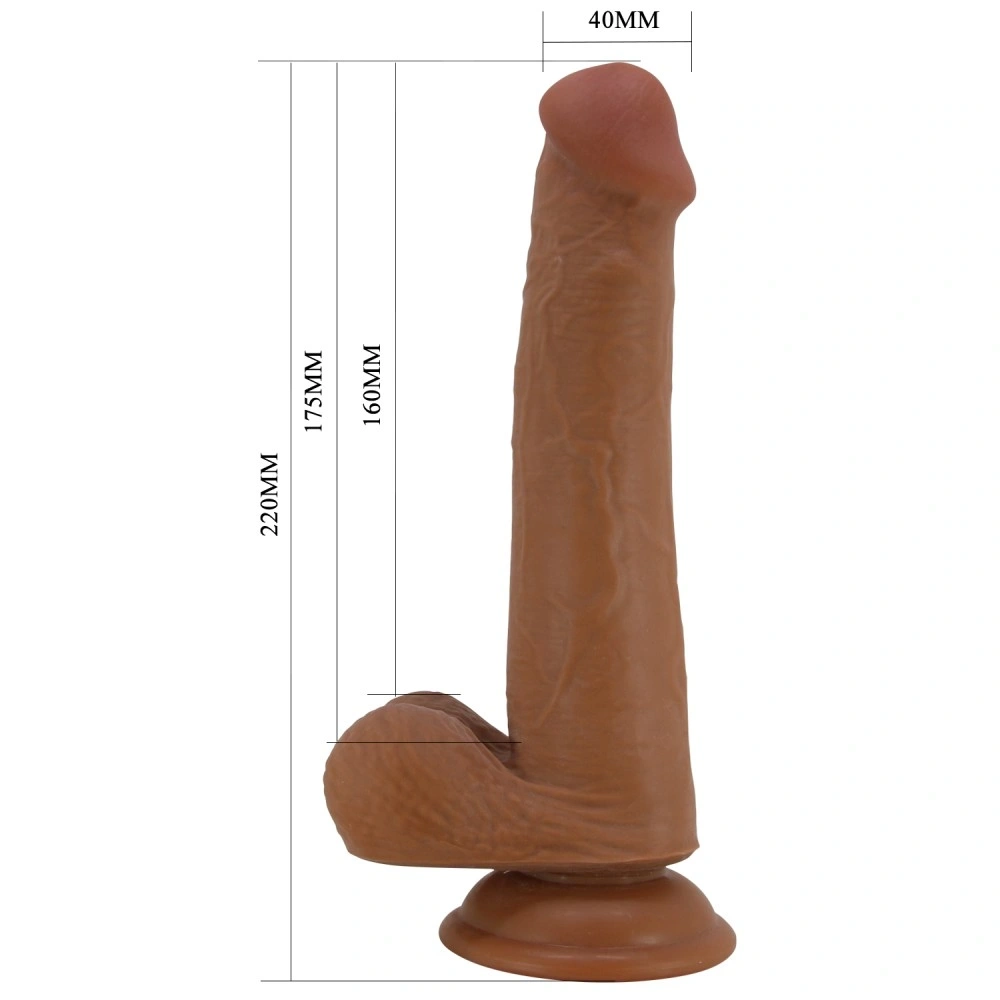 Dildo Pretty Love Tallen, TPR Sliding, Maro, 22 cm, #6, Erotic24.ro
