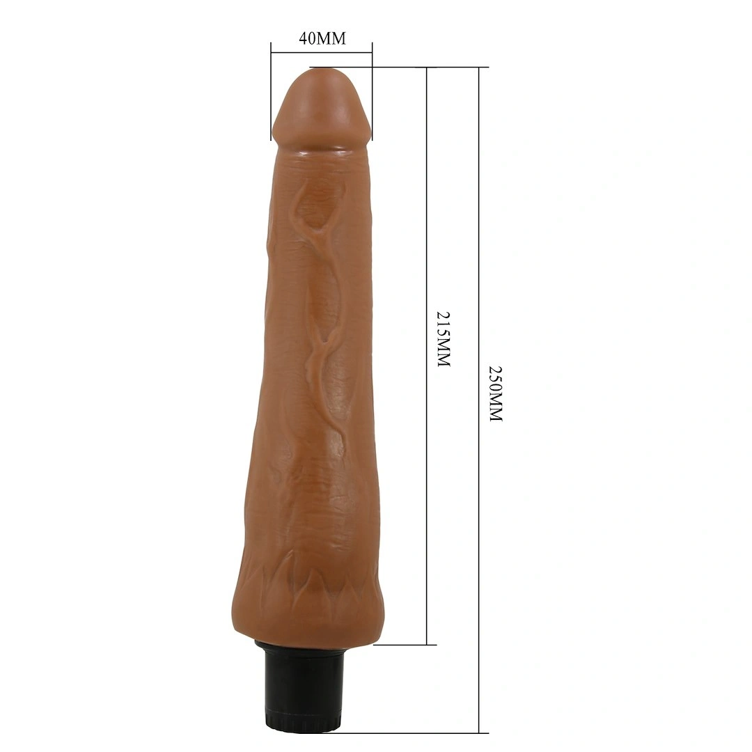 Vibrator Alfredo Baile Sliding Skin Vibrator, TPR, Maro 25 cm, #5, Erotic24.ro