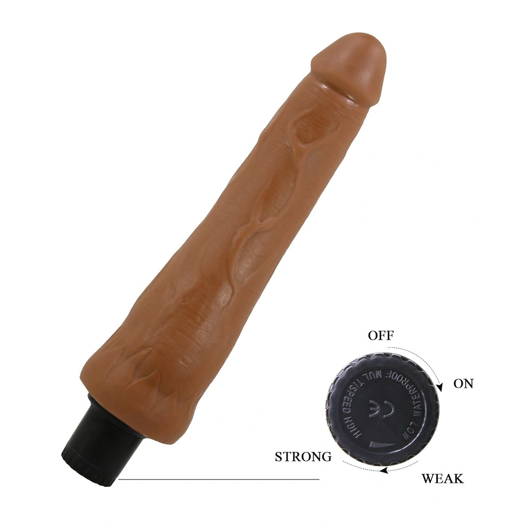 Vibrator Alfredo Baile Sliding Skin Vibrator, TPR, Maro 25 cm, #4, Erotic24.ro