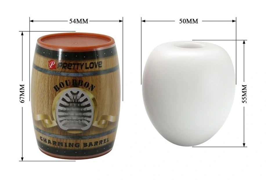 Ou Masturbator Bourbon Charming Barrel, TPE, Alb, Nr. 5, Erotic24.ro