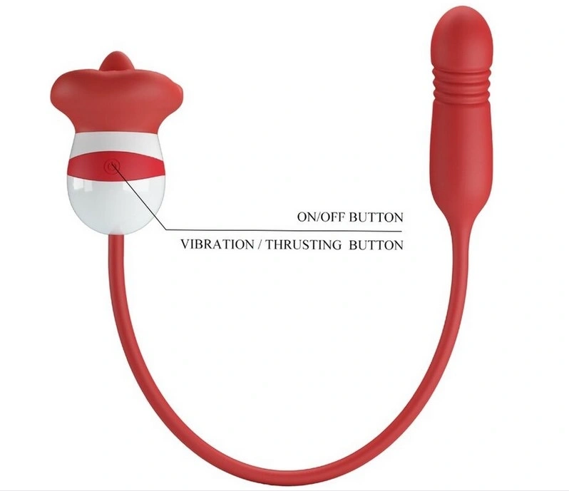 Stimulator Ashlynn, Thrusting, Licking, Vibrating, Silicon, USB, Rosu, #2, Erotic24.ro