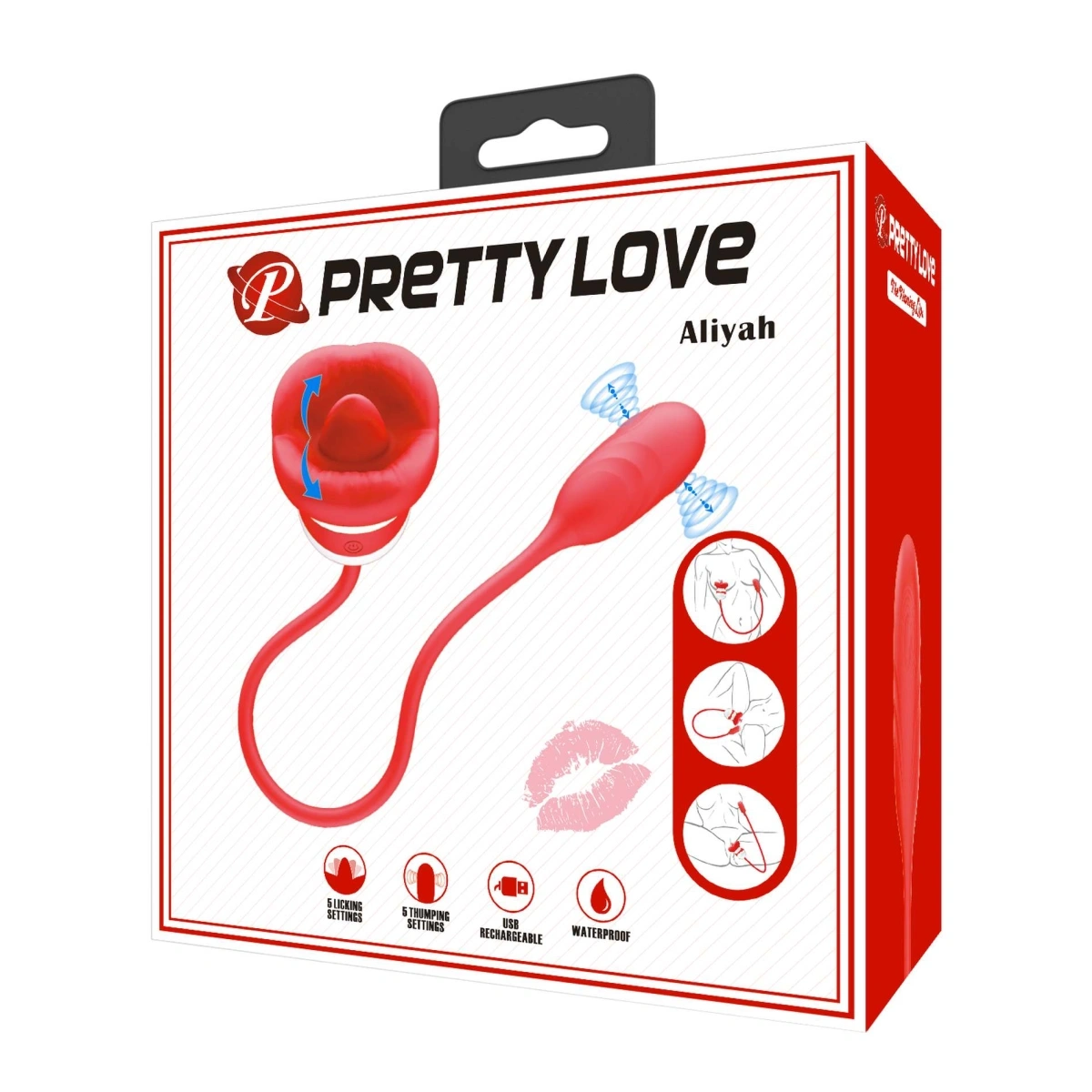 Stimulator Aliyah, Thrumping, Licking, Silicon, USB, Rosu, #7, Erotic24.ro