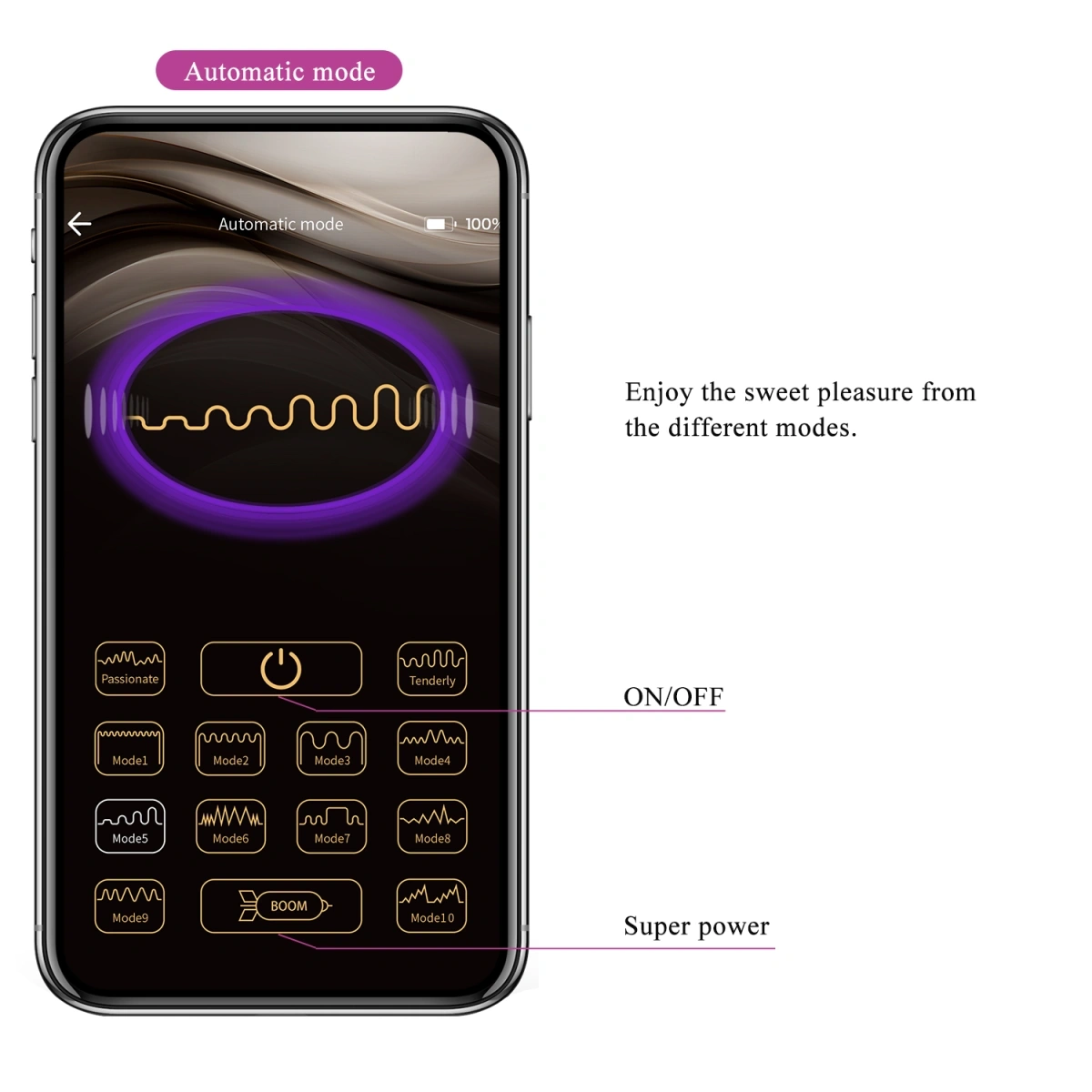 Ou Vibrator Aari, Bluetooth Control Free App, Silicon, USB, Mov, Nr. 13, Erotic24.ro