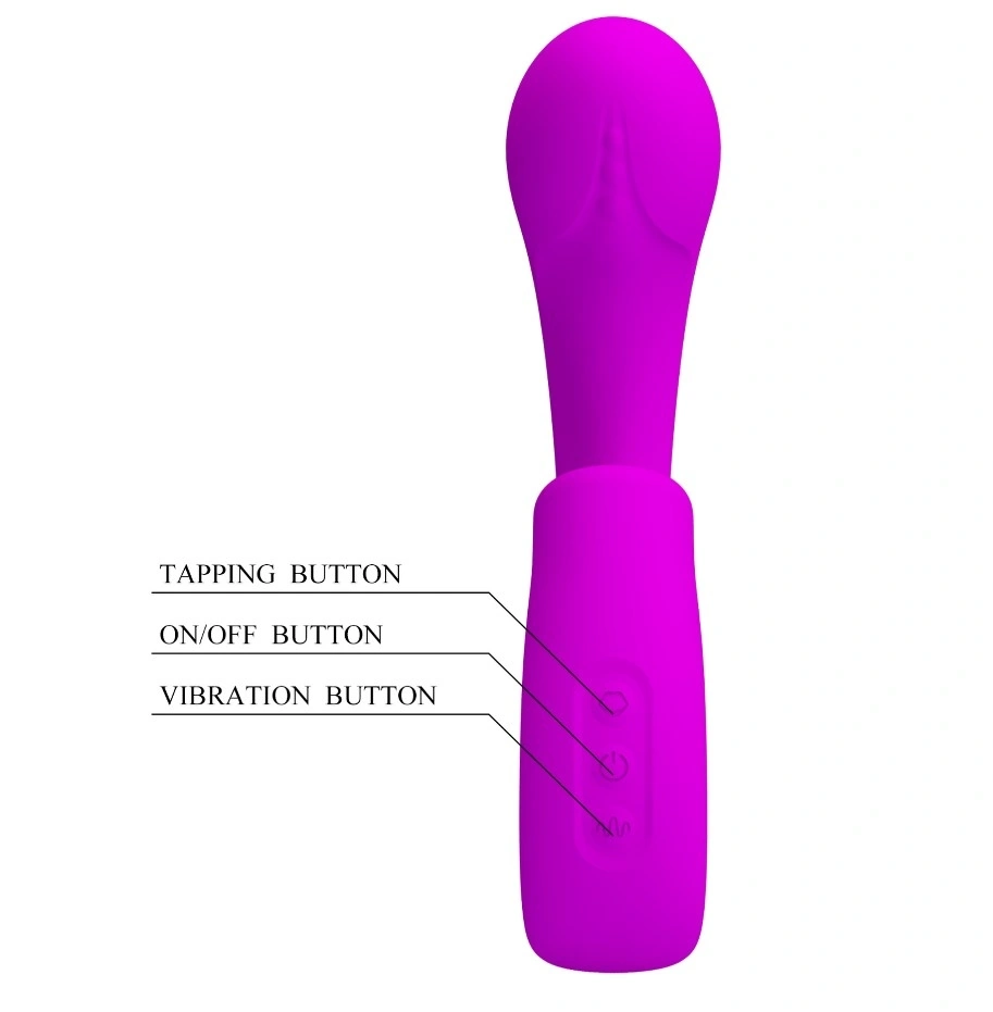 Vibrator Sibel, 10 Moduri Vibratii, 10 Moduri Tapare, Silicon, USB, Mov, 15.5 cm, #6, Erotic24.ro