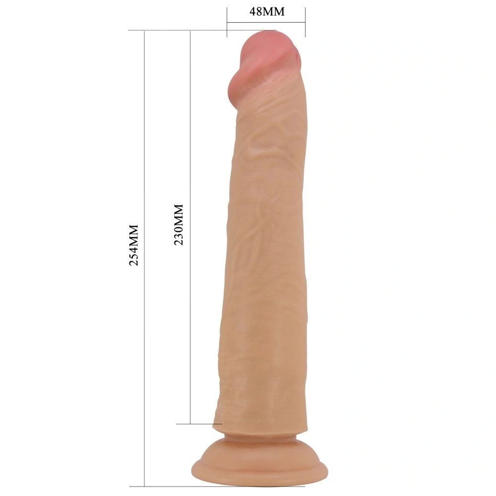 Dildo Pretty Love Sharife, Bendable, TPR Sliding, Natural, 25.4 cm, Nr. 6, Erotic24.ro