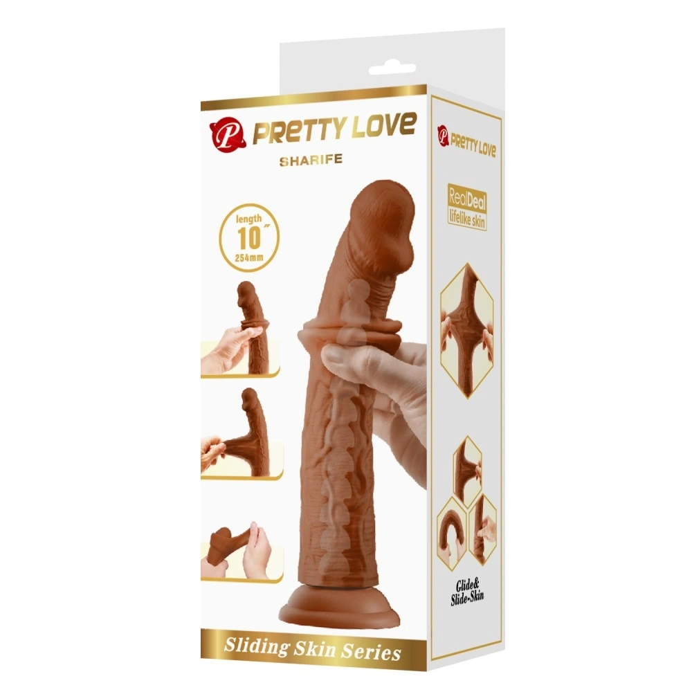 Dildo Pretty Love Sharife, Bendable, TPR Sliding, Maro, 25.4 cm, #6, Erotic24.ro