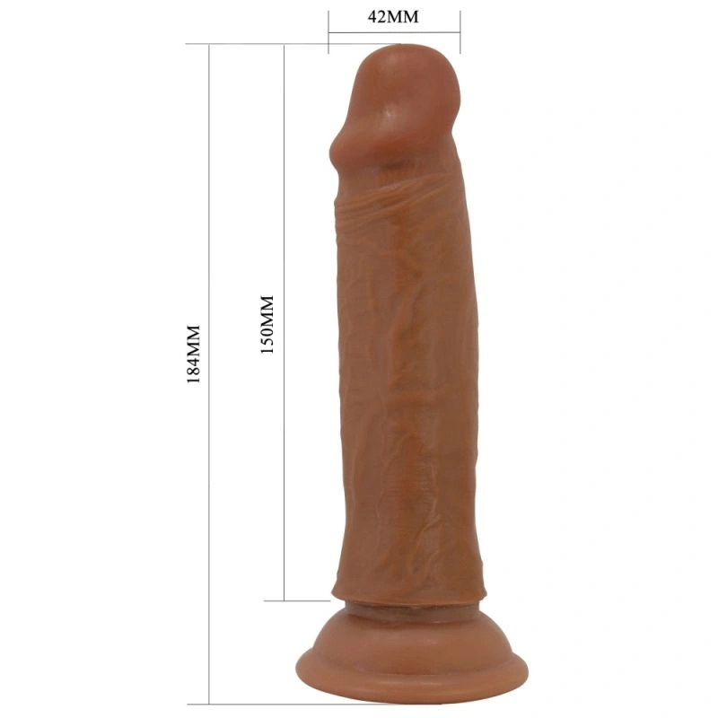 Dildo Pretty Love Quentin Brown, TPR Sliding, Maro, 18.4 cm, Nr. 5, Erotic24.ro