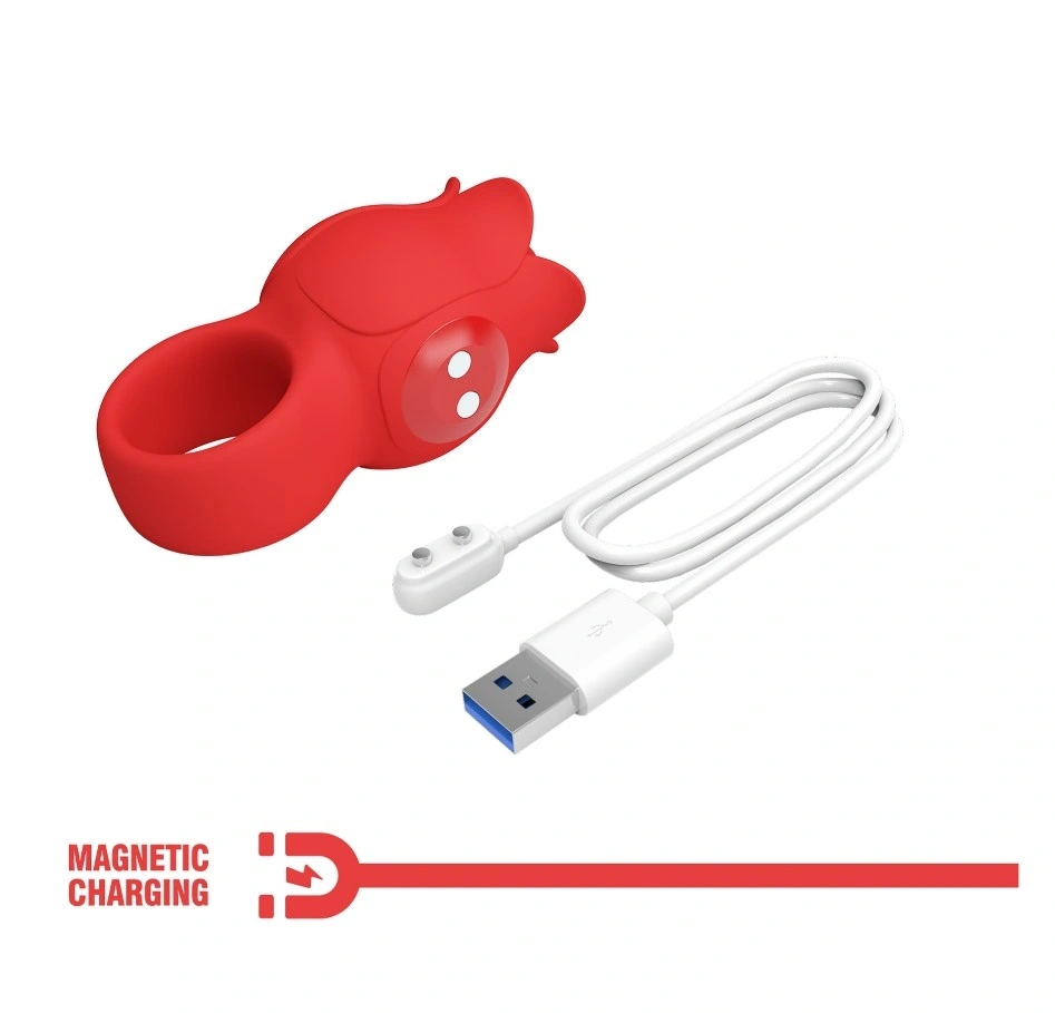 Mini Vibrator Jae, 10 Moduri Vibratii, Silicon, Incarcare Magnetica, Rosu, Nr. 8, Erotic24.ro