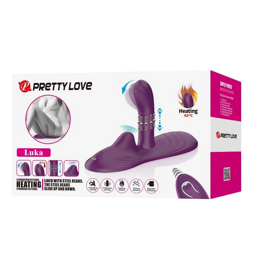 Vibrator Luka Sit-Down Pad cu Incalzire, 5 Moduri Vibratii, Bile Stimulatoare, Silicon, USB, Mov, #9, Erotic24.ro