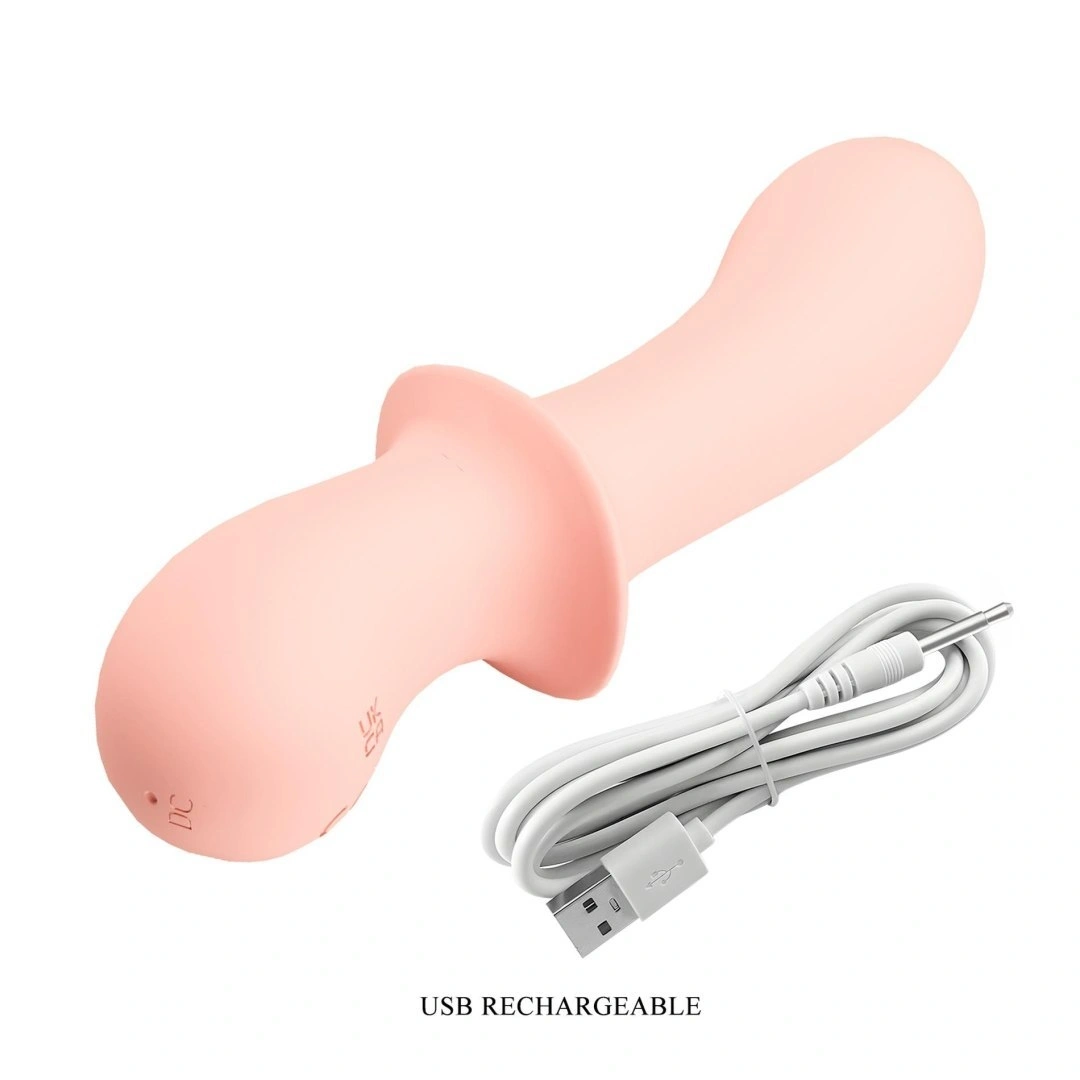 Vibrator Abigal, 10 Moduri Vibratii, Silicon, USB, Roz, 16 cm, Nr. 7, Erotic24.ro