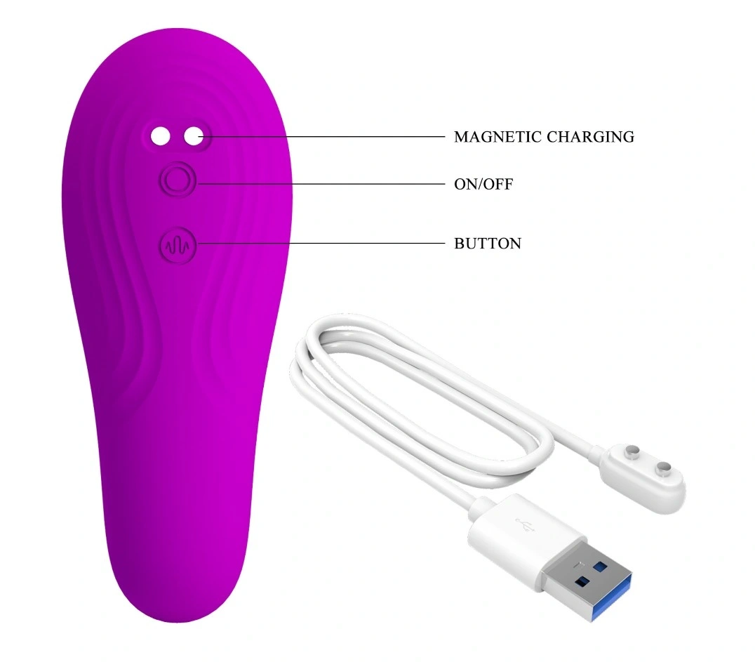 Stimulator Dublu Nauty, 10 Moduri Vibratii, 7 Moduri Tapare, Silicon, USB Magnetic, Mov, #6, Erotic24.ro