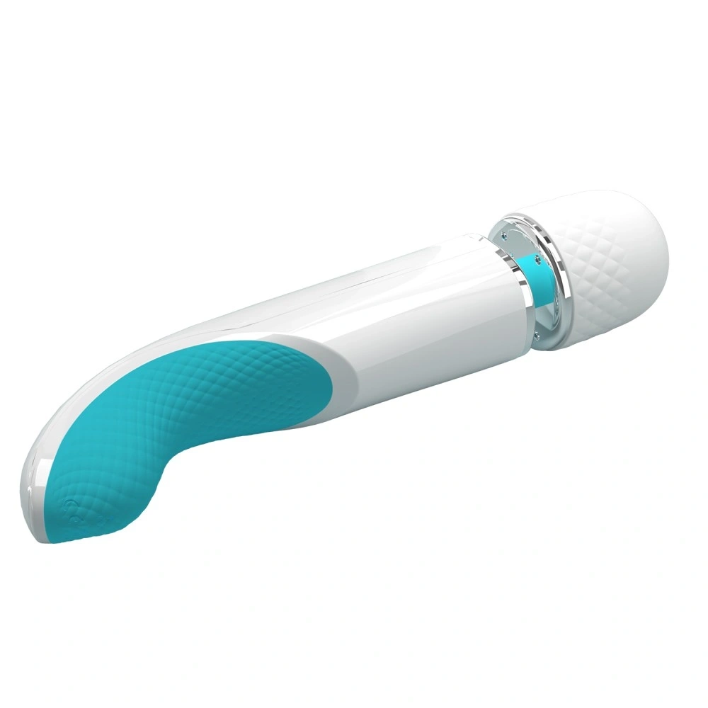Vibrator Masaj Pretty Love Aylins, 7 Moduri Vibratii, 5 Viteze, Silicon, USB, Alb/Albastru, 24 cm, #4, Erotic24.ro