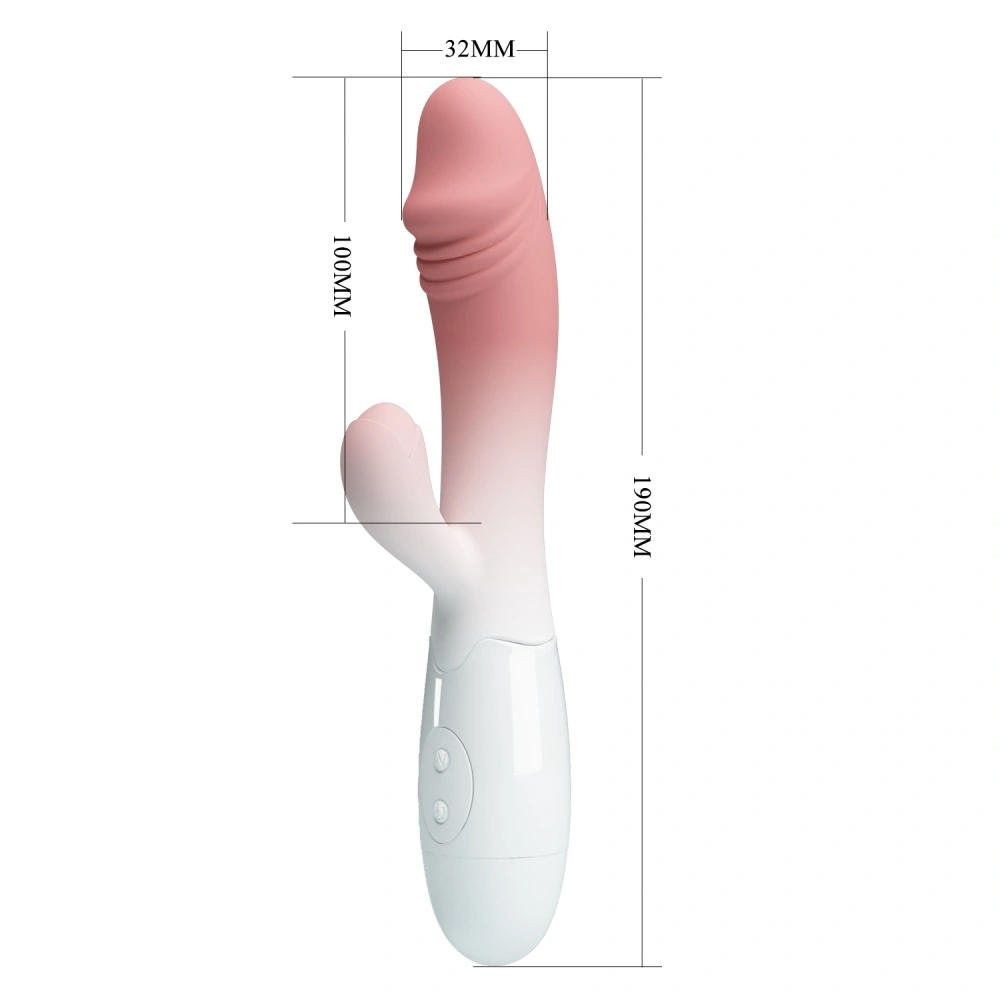 Vibrator Iepuras Snappy, 30 Moduri Vibratii, Silicon, Roz/Alb, 19 cm, Nr. 3, Erotic24.ro