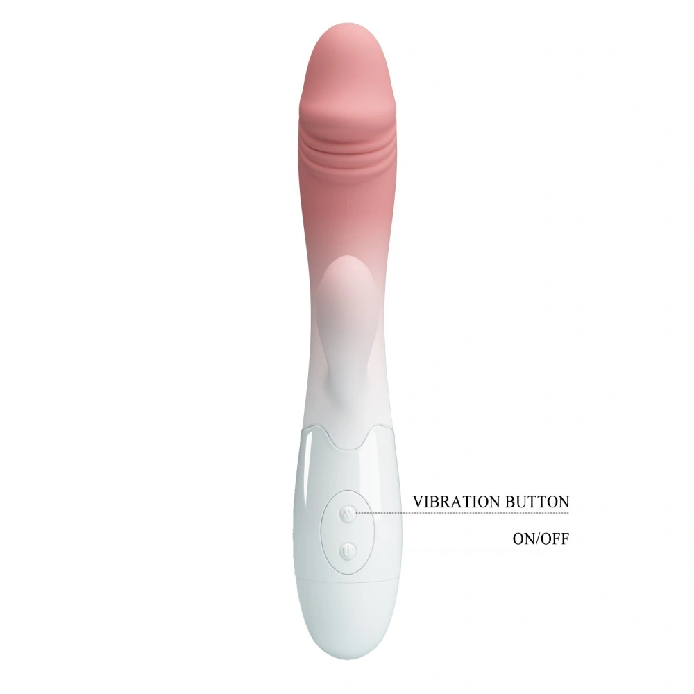 Vibrator Iepuras Snappy, 30 Moduri Vibratii, Silicon, Roz/Alb, 19 cm, Nr. 4, Erotic24.ro