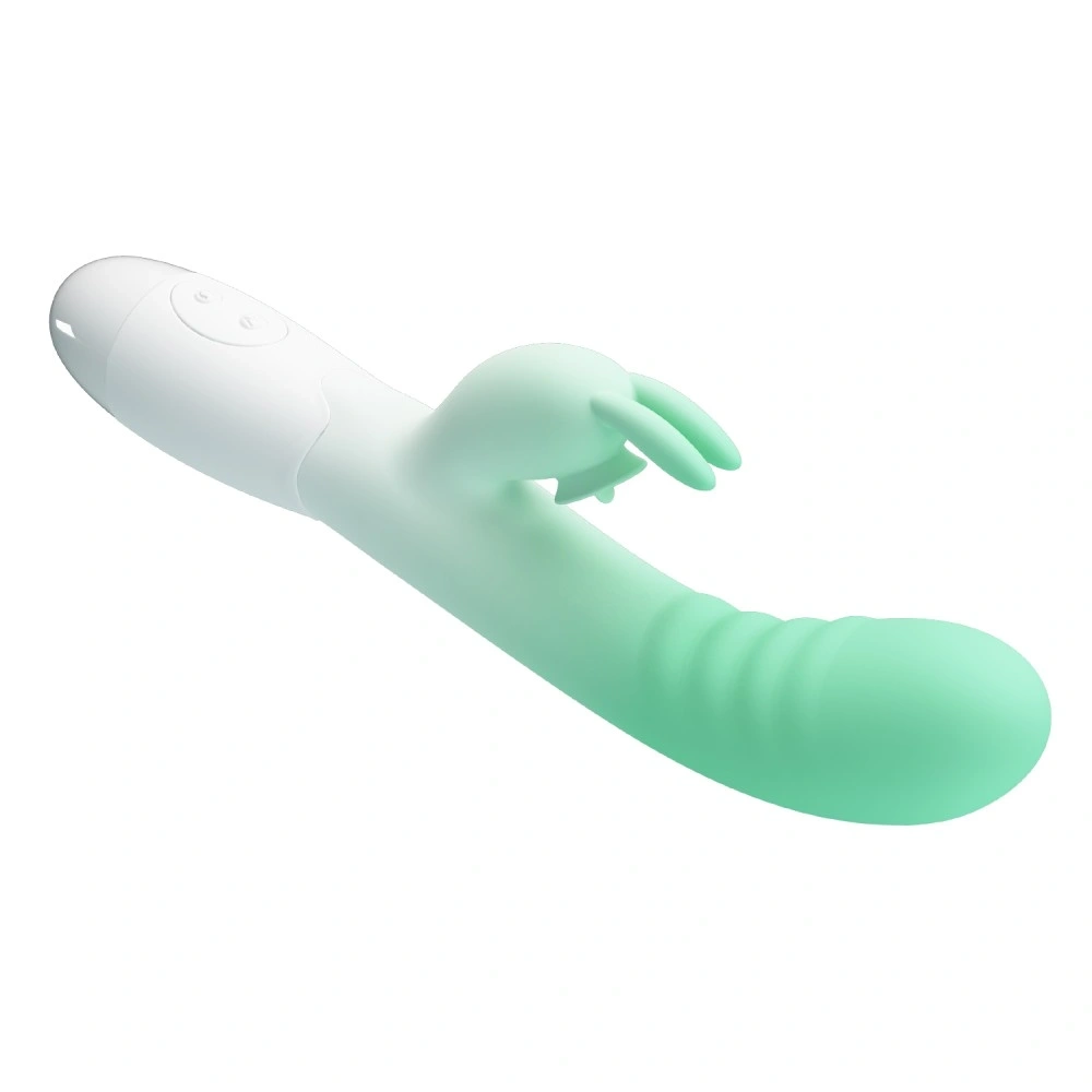 Vibrator Iepuras Cerberus 30 Moduri Vibratii, Silicon, Verde/Alb 20.6 cm, #5, Erotic24.ro
