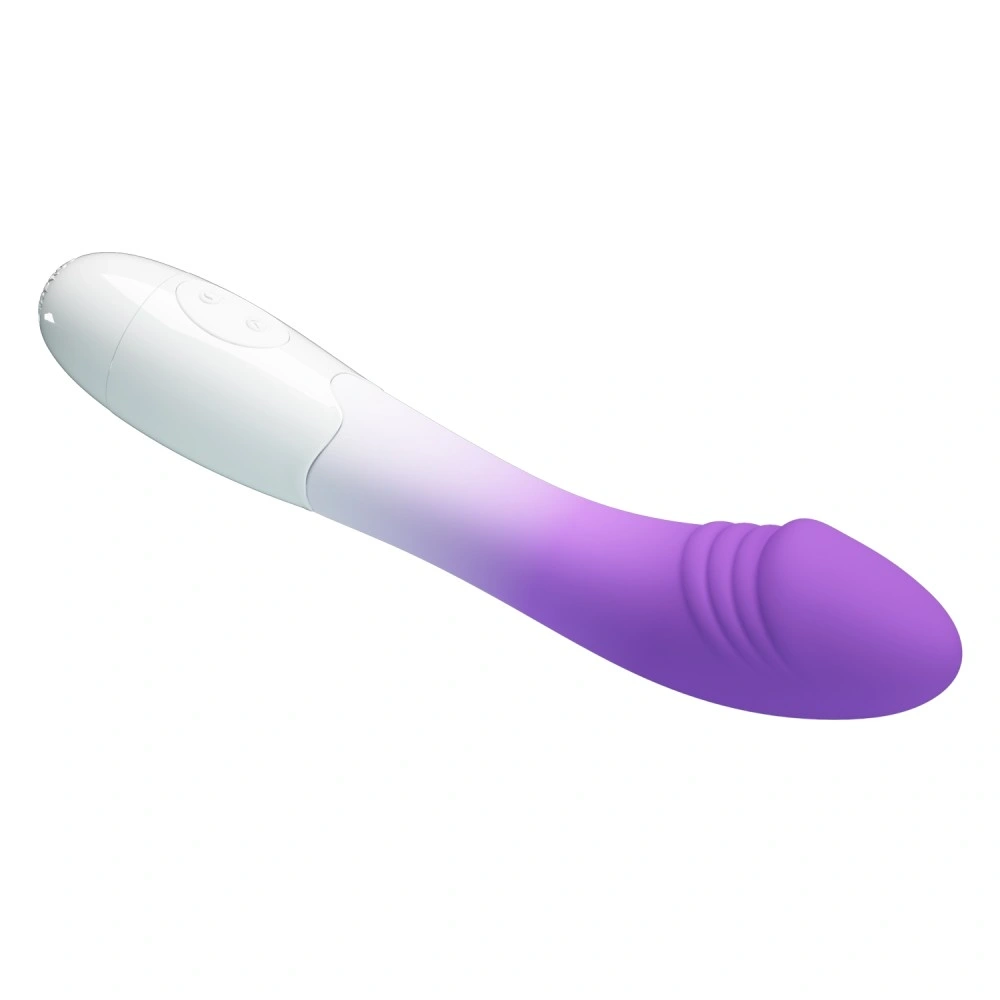 Vibrator Punctul G Elemental, 30 Moduri Vibratii, Silicon, Mov/Alb, 19 cm, #3, Erotic24.ro