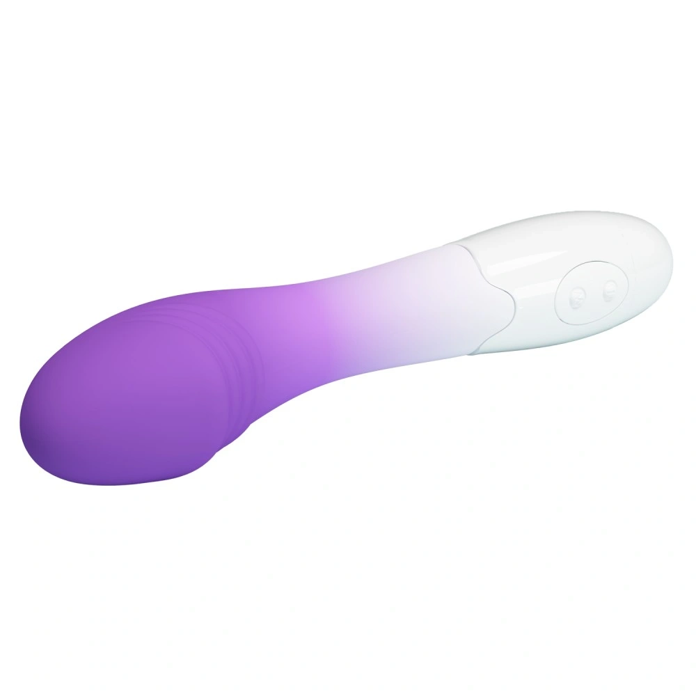 Vibrator Punctul G Elemental, 30 Moduri Vibratii, Silicon, Mov/Alb, 19 cm, #4, Erotic24.ro