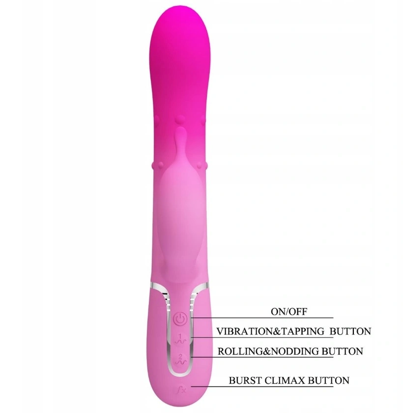 Vibrator Iepuras Shima, 7 Moduri Vibratii, Bile Stimulatoare, Silicon, USB, Roz, 22.6 cm, Nr. 5, Erotic24.ro