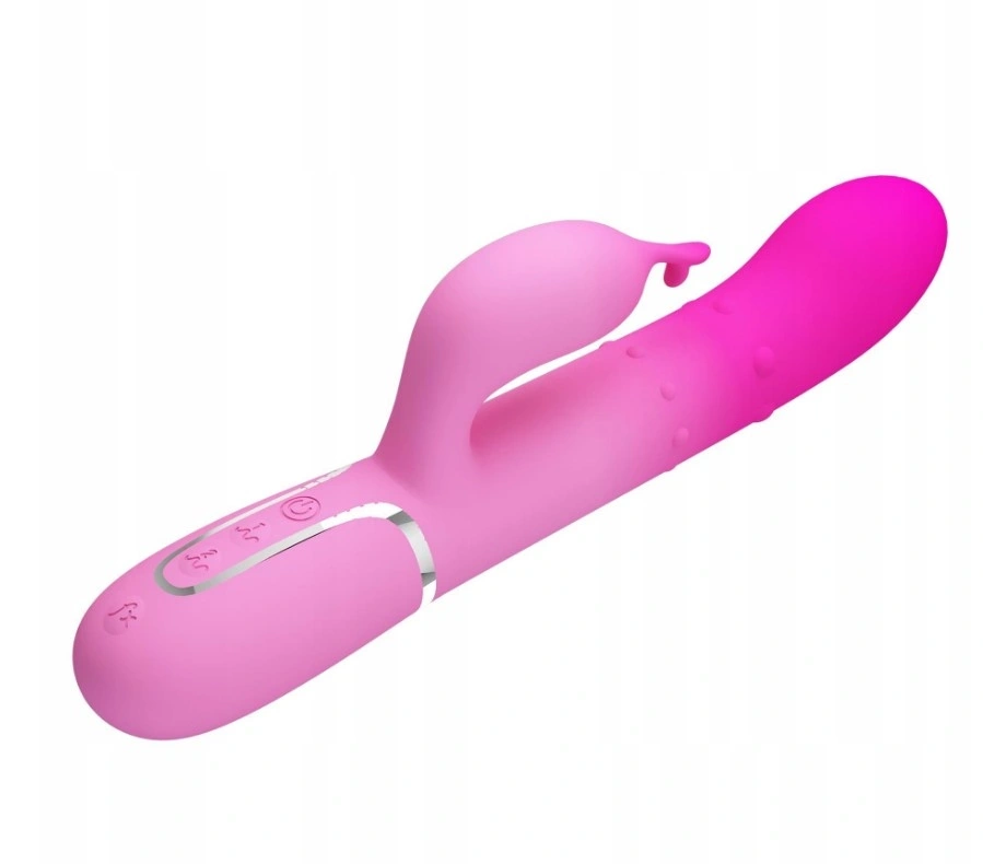 Vibrator Iepuras Shima, 7 Moduri Vibratii, Bile Stimulatoare, Silicon, USB, Roz, 22.6 cm, Nr. 4, Erotic24.ro