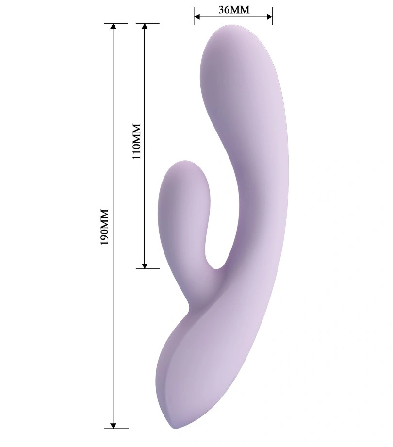 Vibrator Iepuras Rosolyn Super Flexibil, 10 Moduri Vibratii, Silicon Lichid, USB, Lila, 19 cm, #8, Erotic24.ro