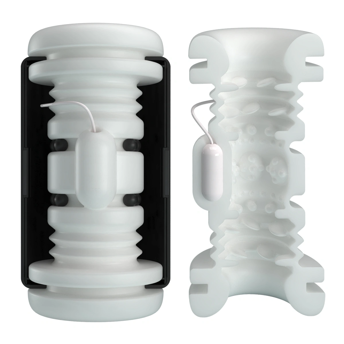 Masturbator DJ Girl, 5 Moduri Vibratii, 5 Moduri Impingere, TPR, USB, Alb, 15.6 cm, #8, Erotic24.ro