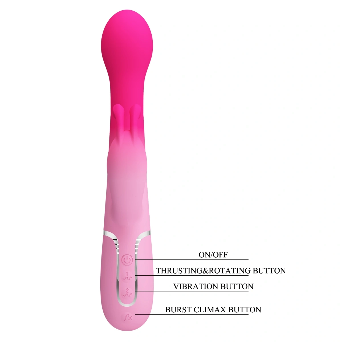 Vibrator Rabbit Dejon, 15 Moduri Stimulatoare, Silicon, USB, Roz, 22.6 cm, #8, Erotic24.ro