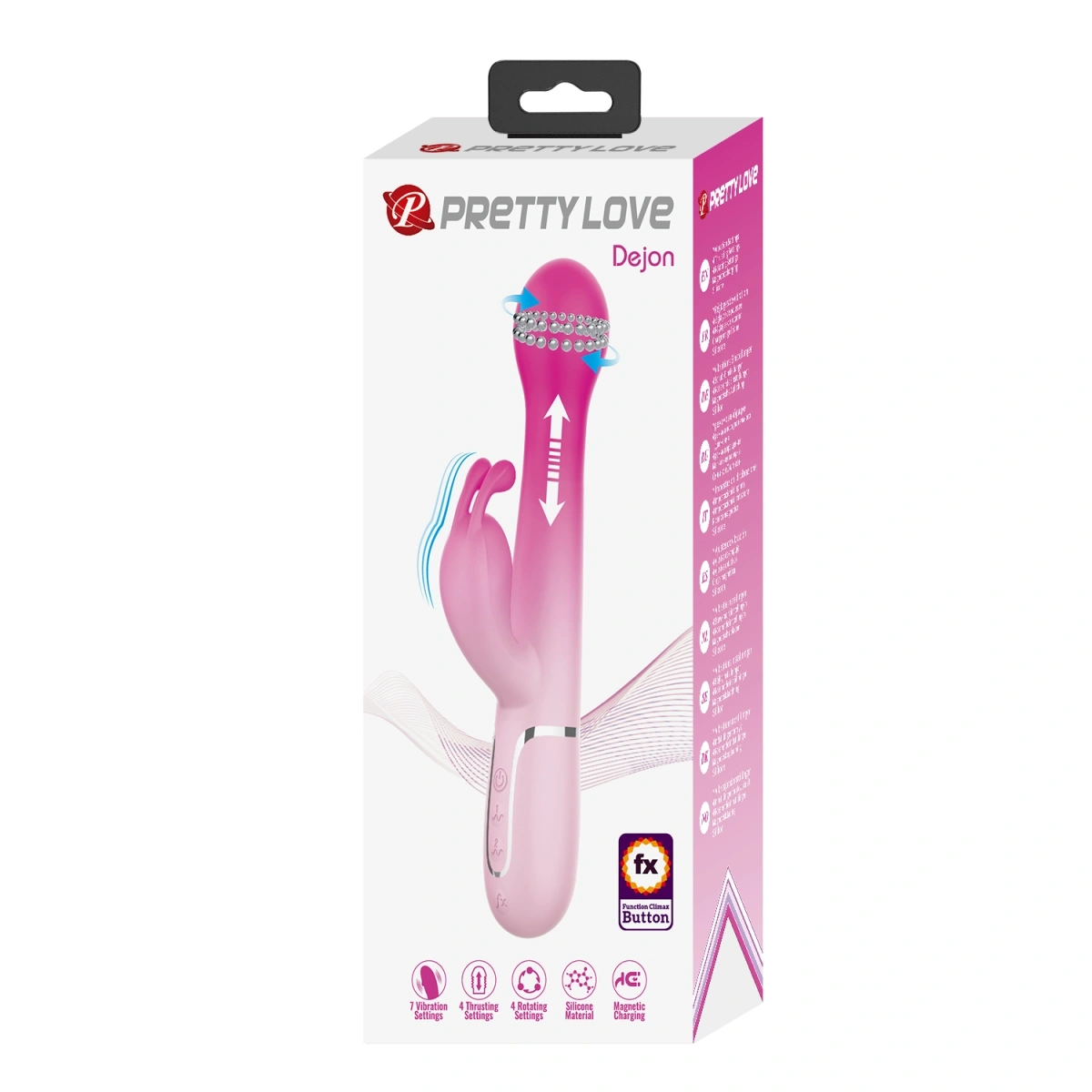 Vibrator Rabbit Dejon, 15 Moduri Stimulatoare, Silicon, USB, Roz, 22.6 cm, #10, Erotic24.ro