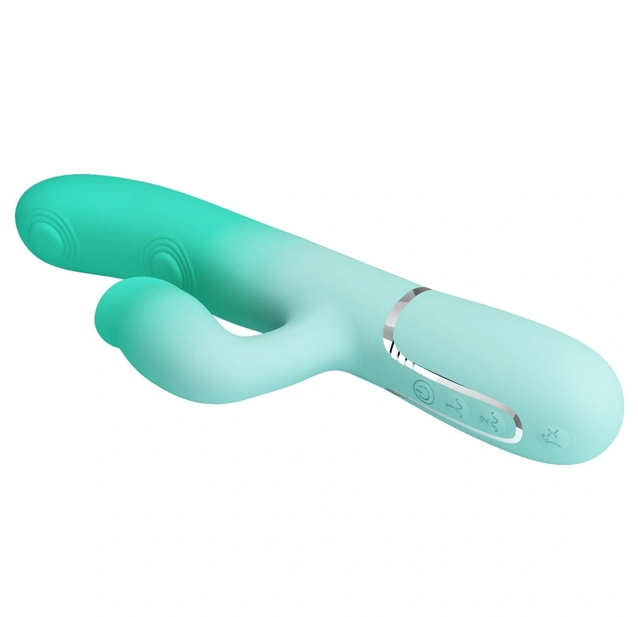 Vibrator Iepuras Gigi, 7 Moduri Pulsare, 7 Moduri Licking, Silicon, USB Magnetic, Verde, 22.8 cm, #7, Erotic24.ro