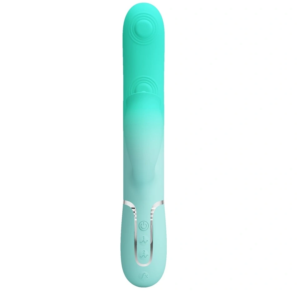 Vibrator Iepuras Gigi, 7 Moduri Pulsare, 7 Moduri Licking, Silicon, USB Magnetic, Verde, 22.8 cm, #2, Erotic24.ro