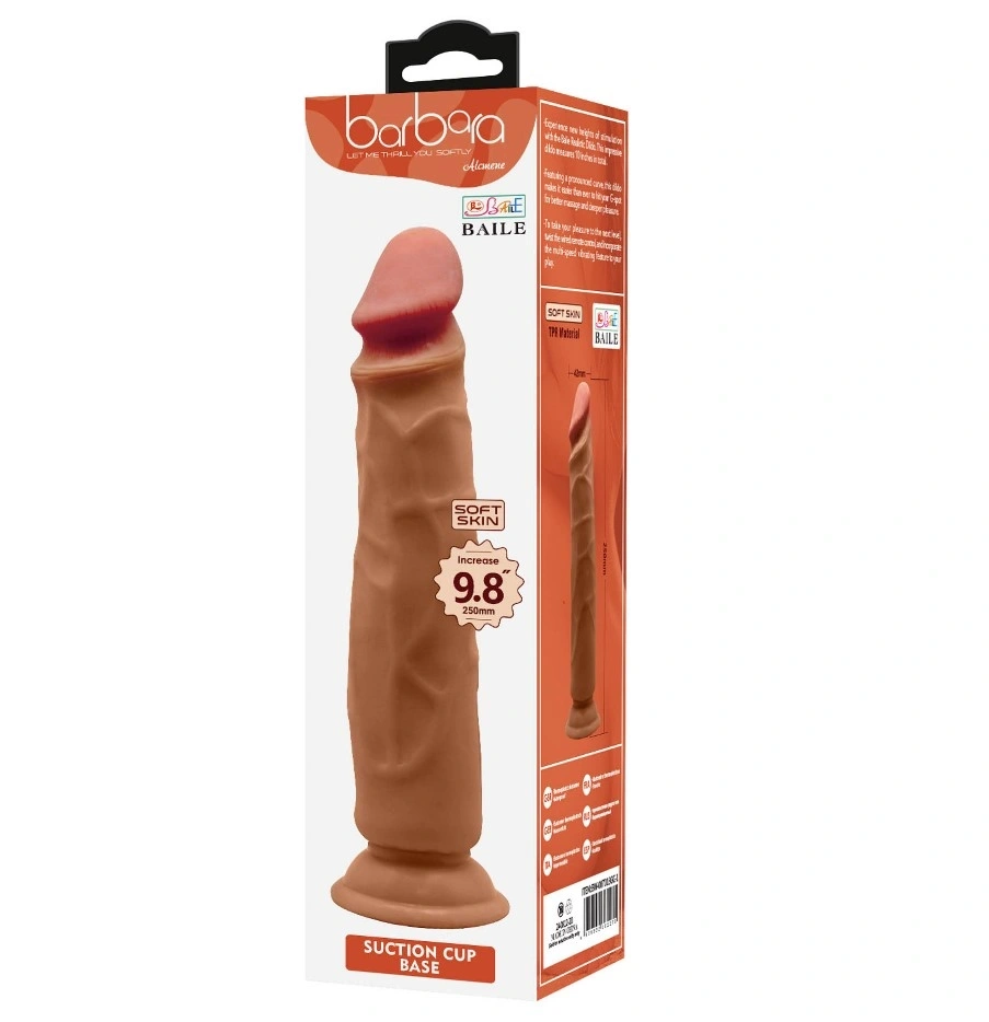 Dildo Realist Alcmene Bendable Soft Skin, Maro, 25 cm, Nr. 7, Erotic24.ro
