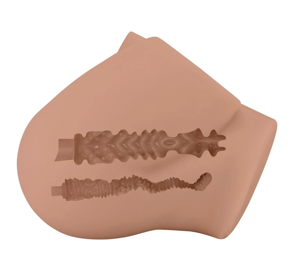 Masturbator Dublu Bernace Vagin si Anus, Ou Vibrator Multispeed, TPR Realist, Natural, 1.5 kg, #7, Erotic24.ro