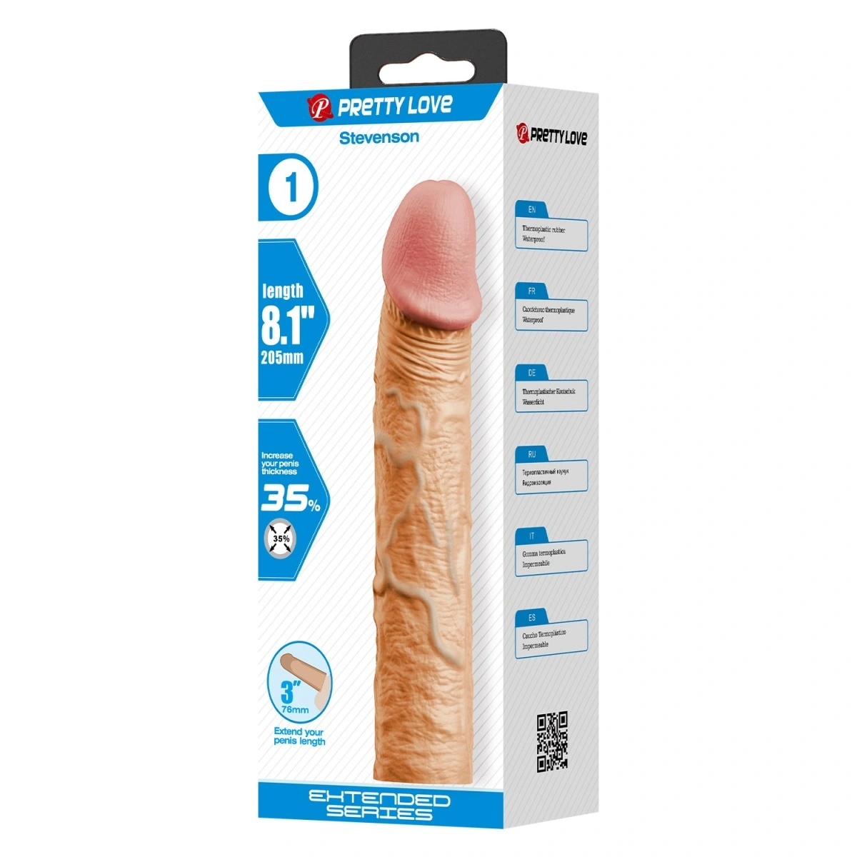 Prelungitor Penis Stevenson, TPR, Natural, 20.5 cm, #11, Erotic24.ro
