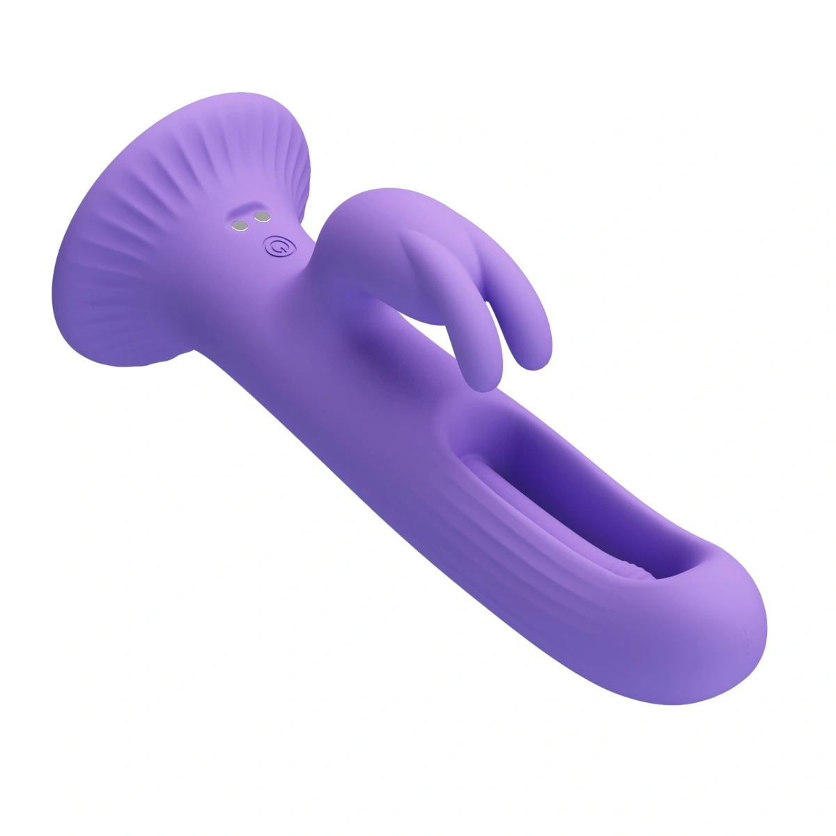 Vibrator Rabbit Killmoulis cu Ventuza, 12 Moduri Vibratii, 4 Moduri Leganare, Silicon, USB, Mov, 17.5 cm, #4, Erotic24.ro
