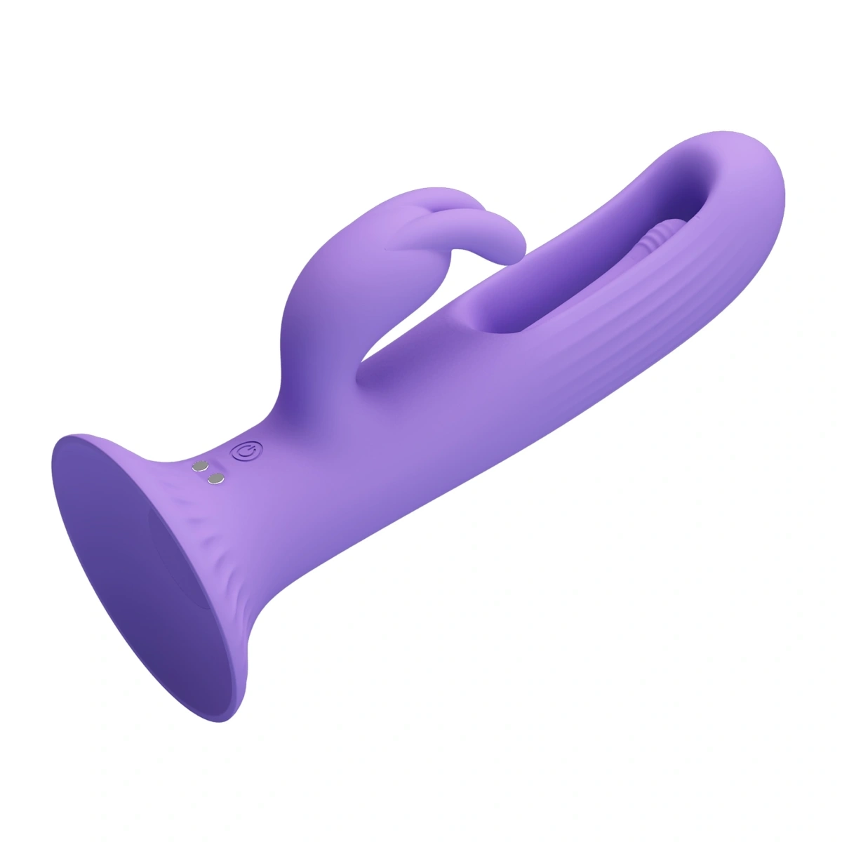 Vibrator Rabbit Killmoulis cu Ventuza, 12 Moduri Vibratii, 4 Moduri Leganare, Silicon, USB, Mov, 17.5 cm, #5, Erotic24.ro