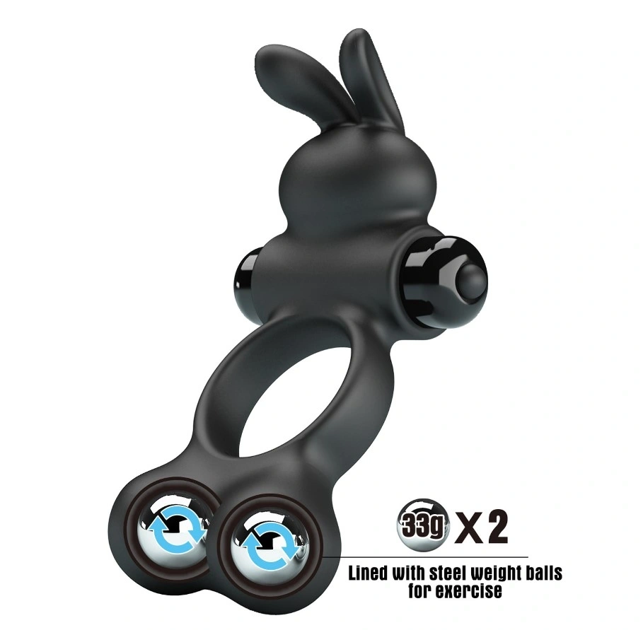 Jucarii Sexuale - Inel de Penis Yusuf cu Bile cu Greutate, 10 Moduri Vibratii, Silicon, Negru, Erotic24.ro