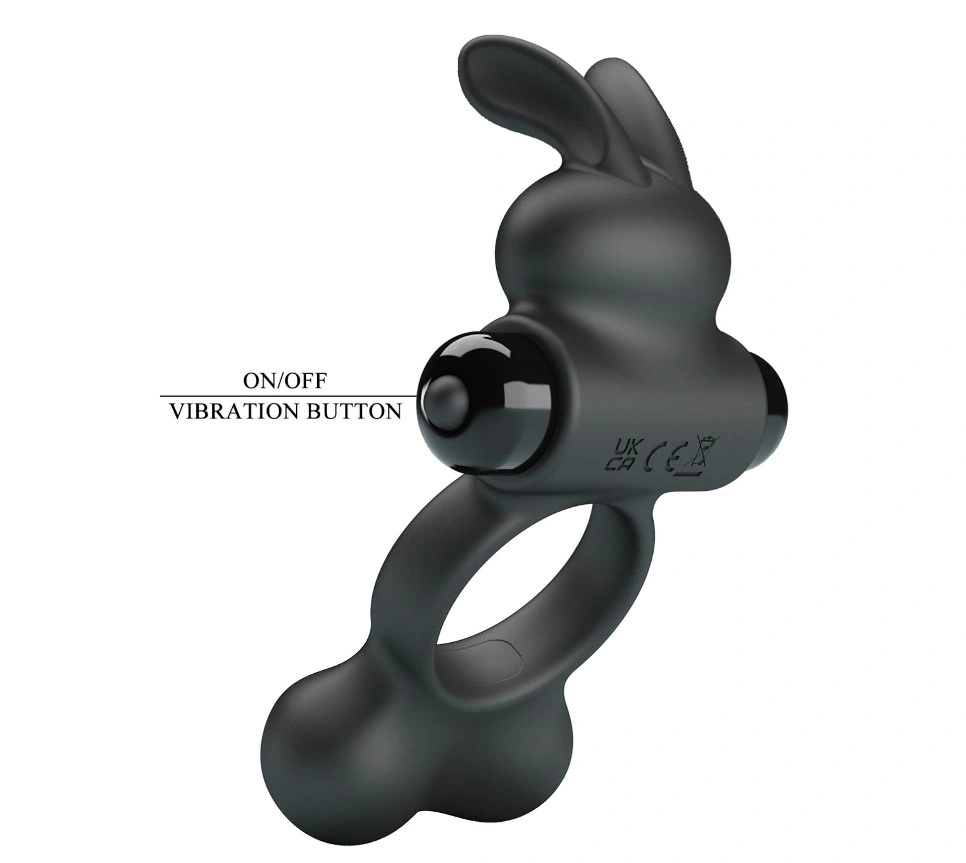 Inel de Penis Yusuf cu Bile cu Greutate, 10 Moduri Vibratii, Silicon, Negru, #7, Erotic24.ro