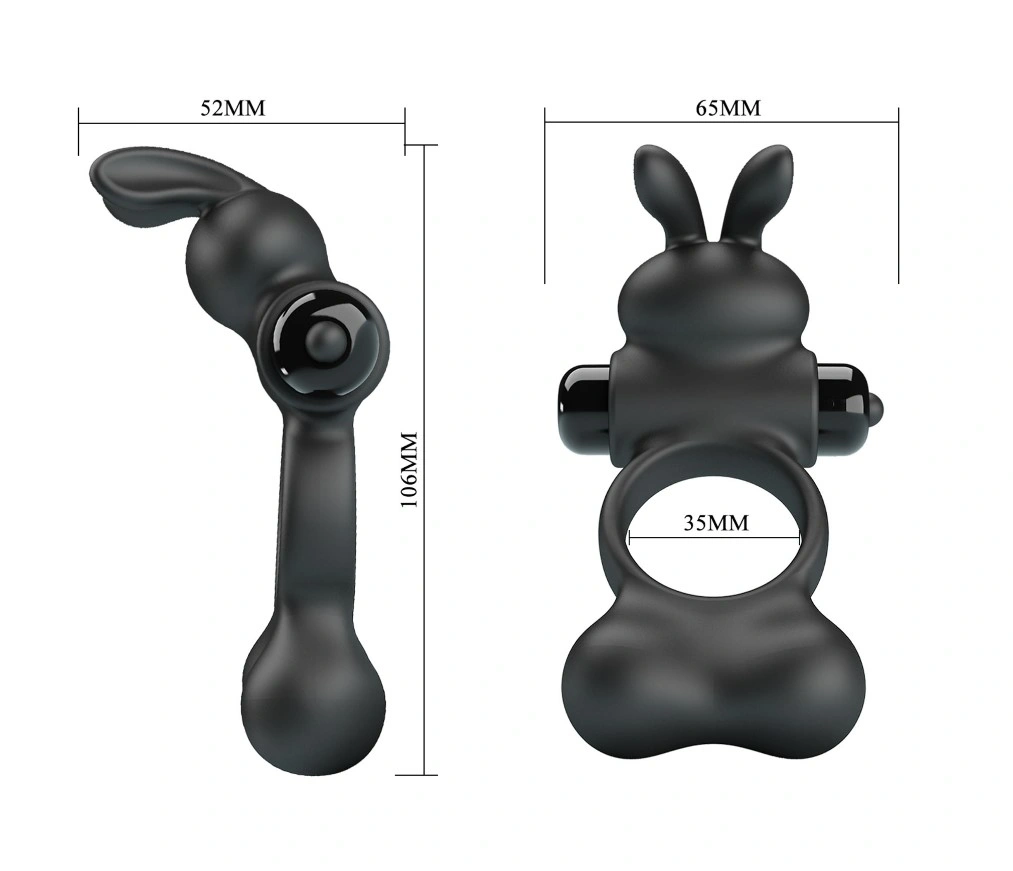 Inel de Penis Yusuf cu Bile cu Greutate, 10 Moduri Vibratii, Silicon, Negru, #8, Erotic24.ro