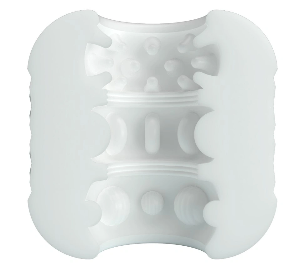 Masturbator Crystle, Interior Striat, Material TPE Super Moale, Alb, #4, Erotic24.ro